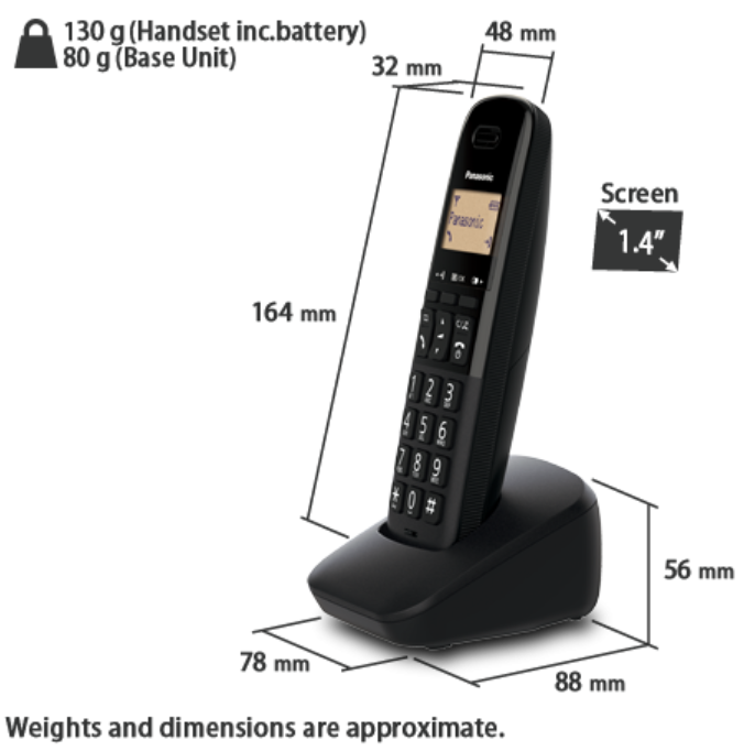 PANASONIC DIGITAL CORDLESS PHONE KX-TGB31ML1B
