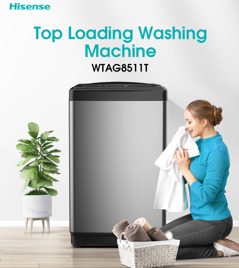 HISENSE TOP LOAD WASHER 8.0KG WTAG8511T