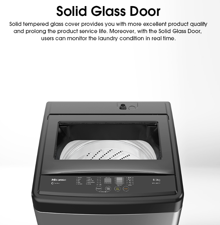 HISENSE TOP LOAD WASHER 8.0KG WTAG8511T