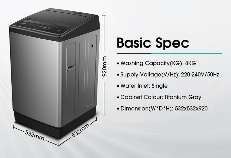 HISENSE TOP LOAD WASHER 8.0KG WTAG8511T