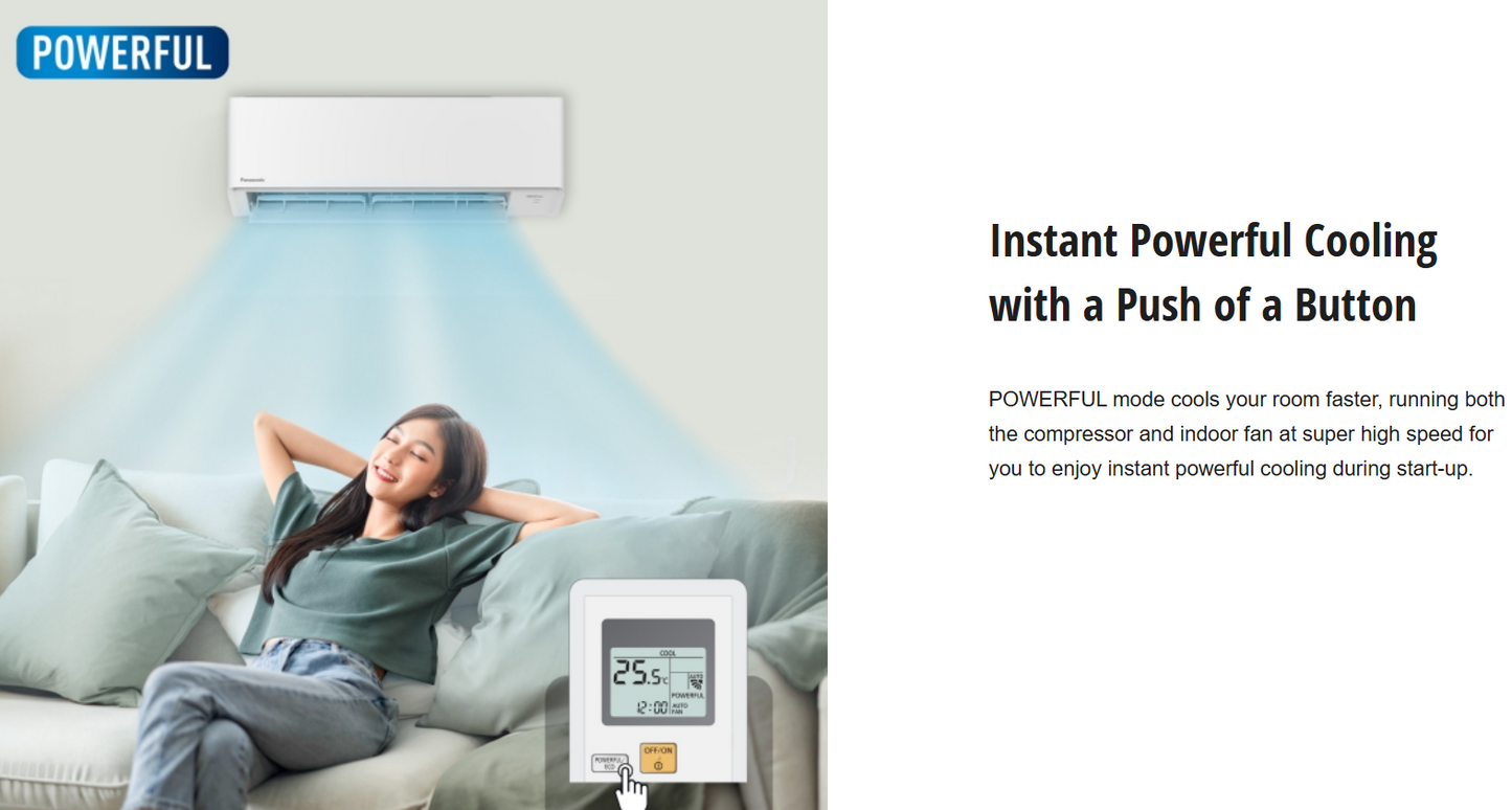 PANASONIC YU24AKH 2.5HP ECO INVERTER AIR COND (Without installation)