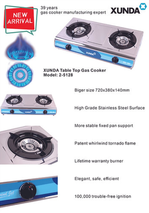 XUNDA STAINLESS STEEL GAS STOVE : 2-5128
