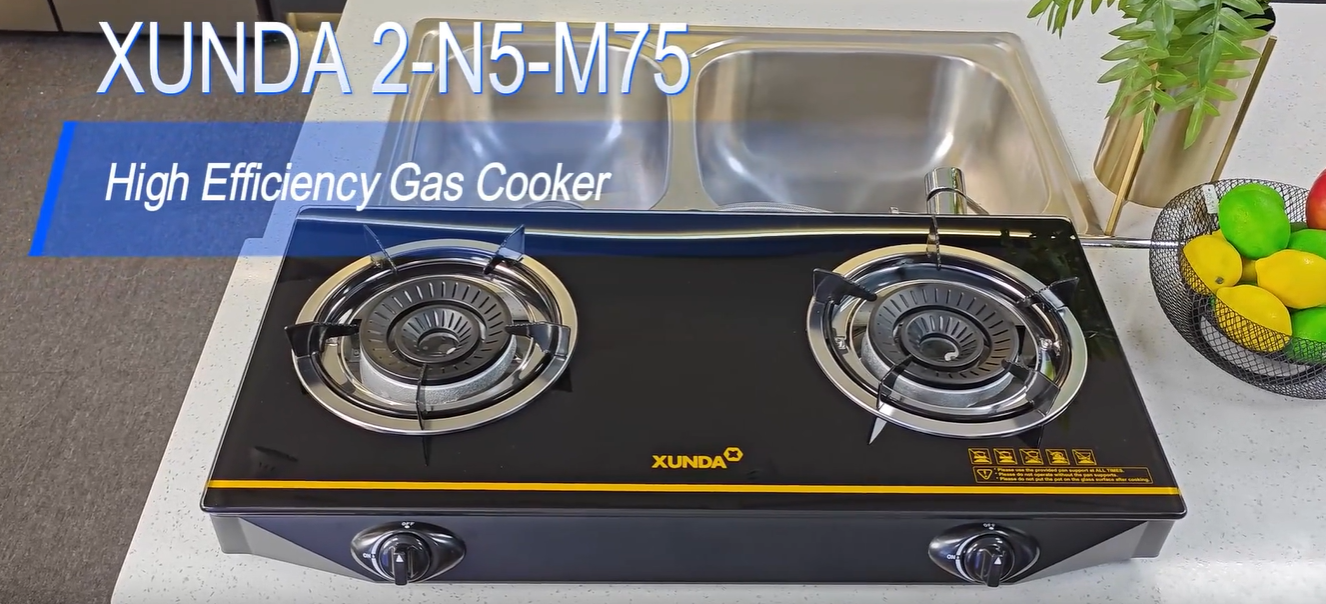 XUNDA GLASS TABLET GAS STOVE : 2-N5-M75