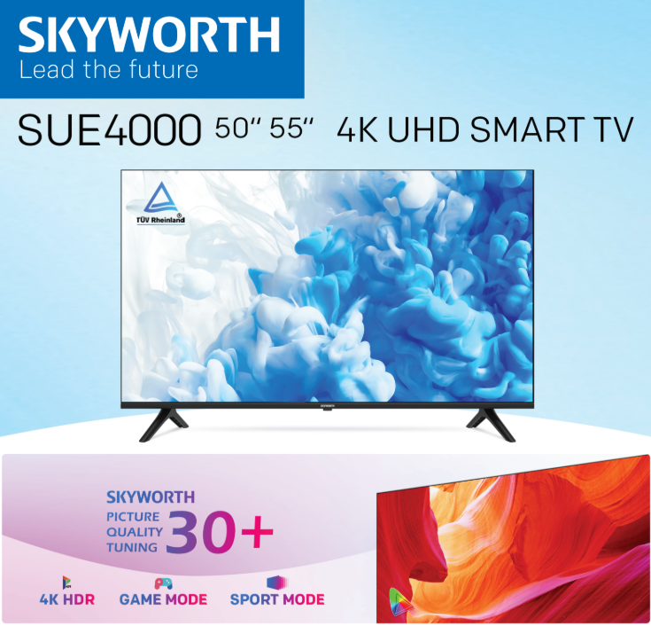 SKYWORTH 50" 4K UHD SMART TV 50SUE4000
