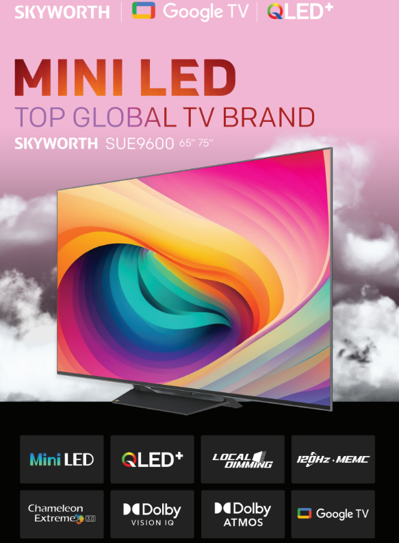 SKYWORTH 65" MINI LED EYE CARE SERIES GOOGLE TV 65SUE9600