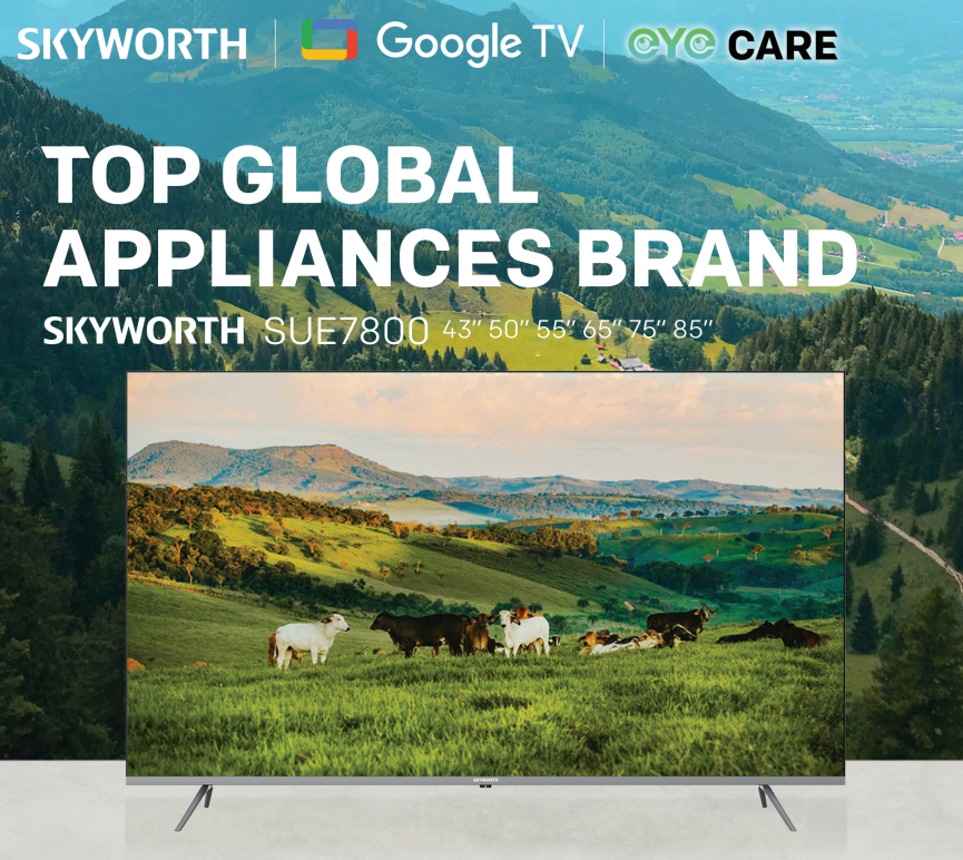 SKYWORTH 75" 4K UHD EYE CARE SERIES GOOGLE TV 75SUE7800