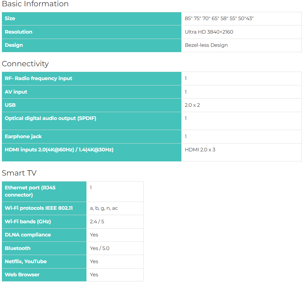 HISENSE 85" 4K UHD 85A6100N