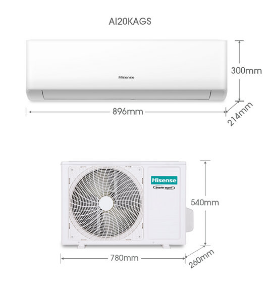 HISENSE AI20KAGS 2.0HP INVERTER AIR COND (Without installation)