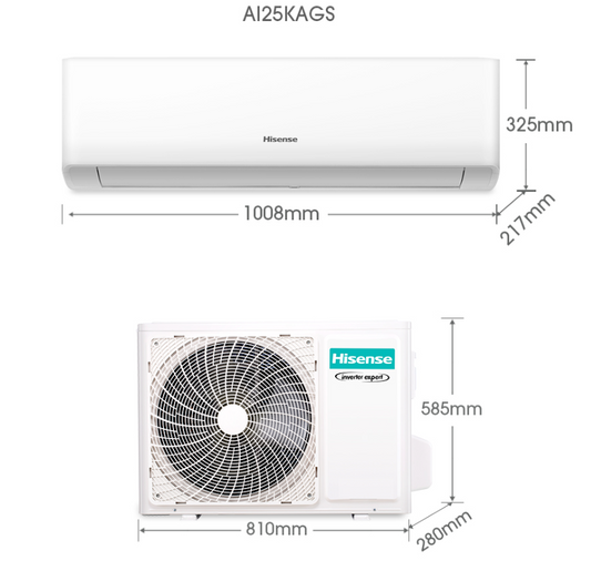 HISENSE AI25KAGS 2.5HP INVERTER AIR COND (Without installation)