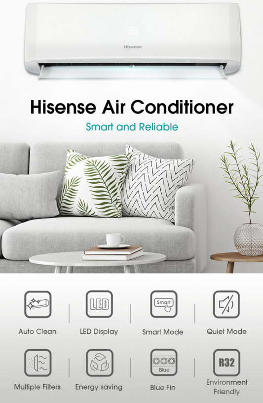 HISENSE AN09CBG 1.0HP NON INVERTER AIR COND (Without installation)