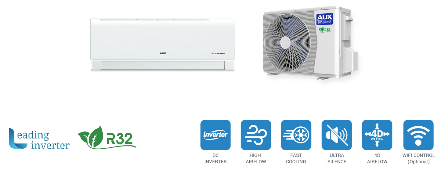 AUX ASW-09CAR3DI 1.0HP INVERTER AIR COND (Without installation)