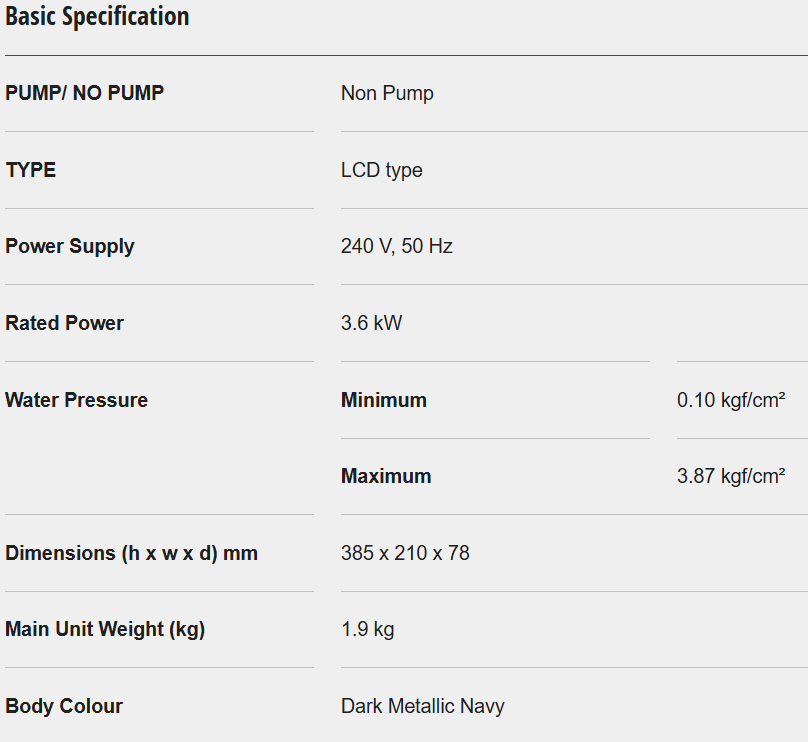 PANASONIC U SERIES WATER HEATER DH-3UD1MZ