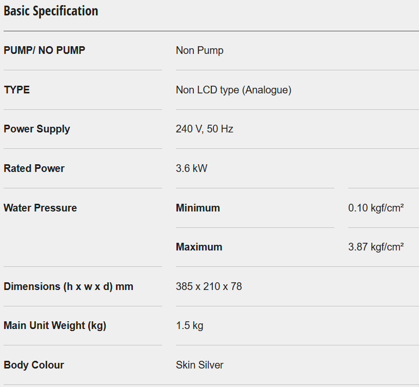 PANASONIC U SERIES WATER HEATER DH-3US1MS