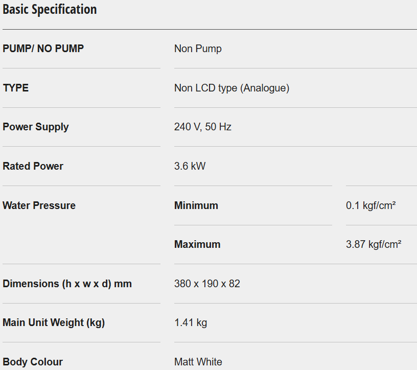 PANASONIC V SERIES WATER HEATER DH-3VS1MW