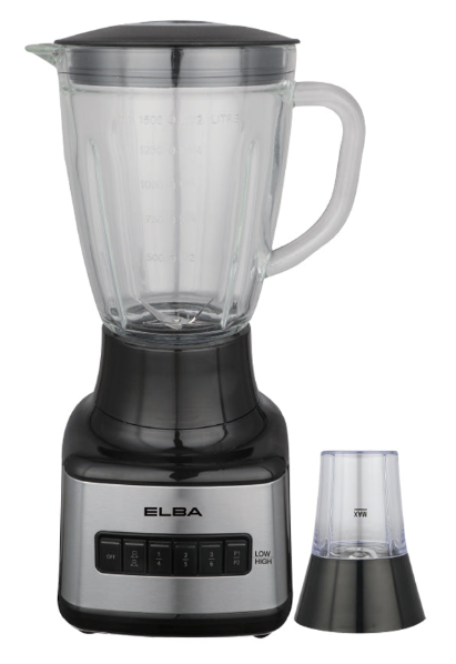 ELBA GLASS JAR BLENDER EBG-K1556G(BK) - Black (1.5L/500W)