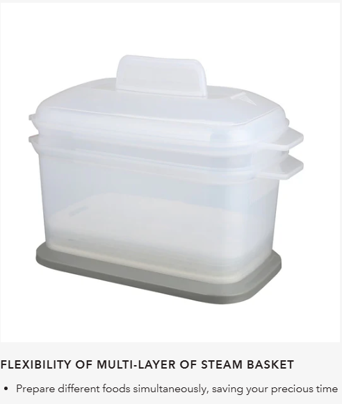 ELBA FOOD STEAMER EFS-M2028(WH) - 2 DETACHABLE LAYERS (20L)