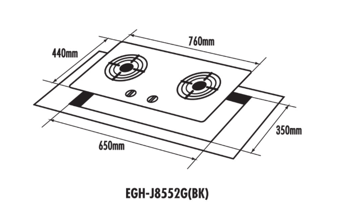 ELBA BUILT-IN GLASS STOVE EGH-J8552G(BK)