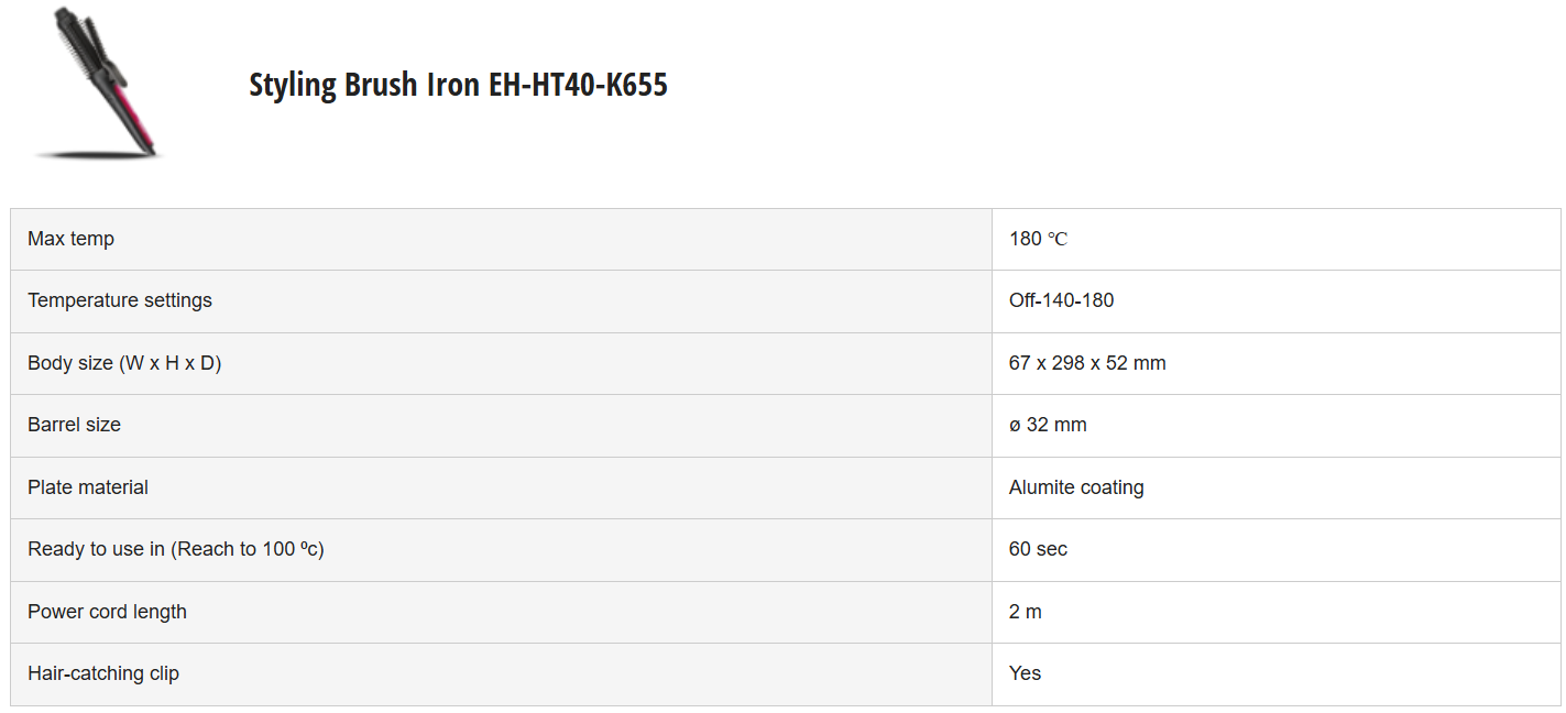 PANASONIC STYLING BRUSH IRON EH-HT40-K655