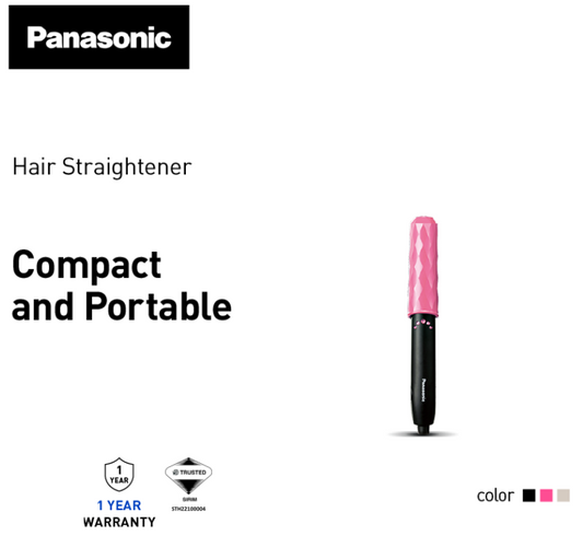 PANASONIC COMPACT HAIR STRAIGHTENER & CURLER EH-HV11-K655