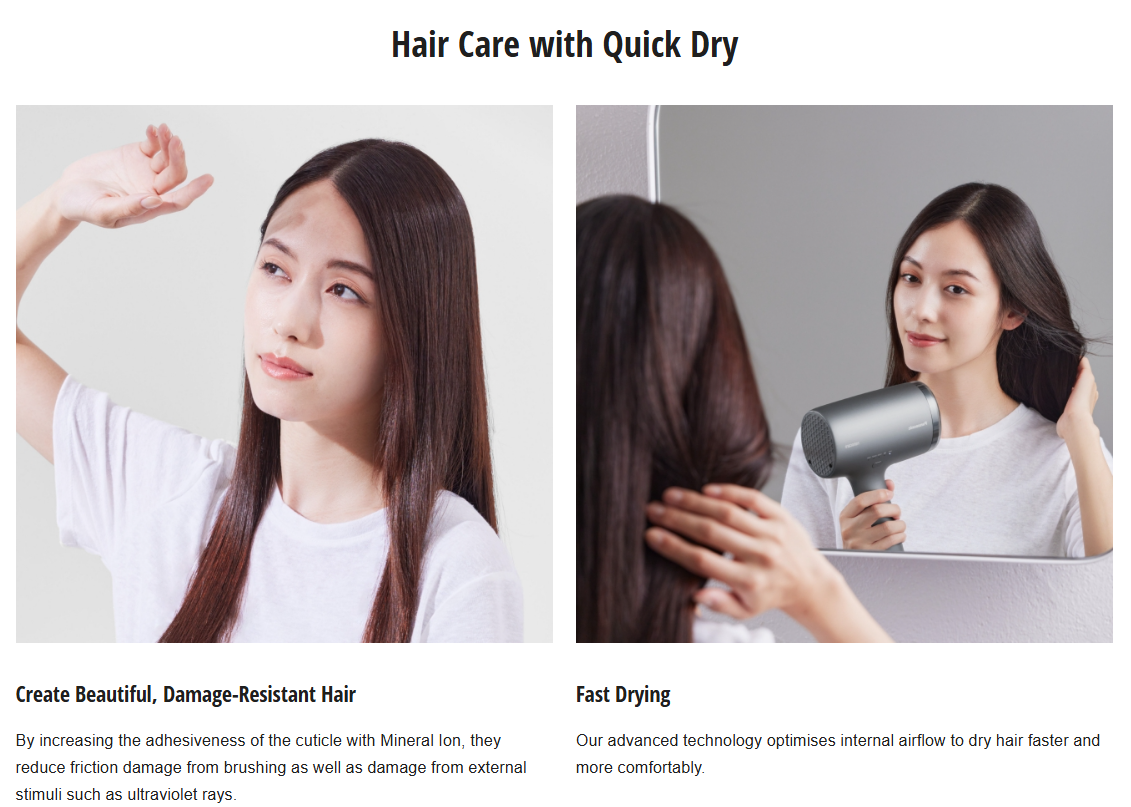 PANASONIC NANOCARE HAIR DRYER 1600W EH-NA9M
