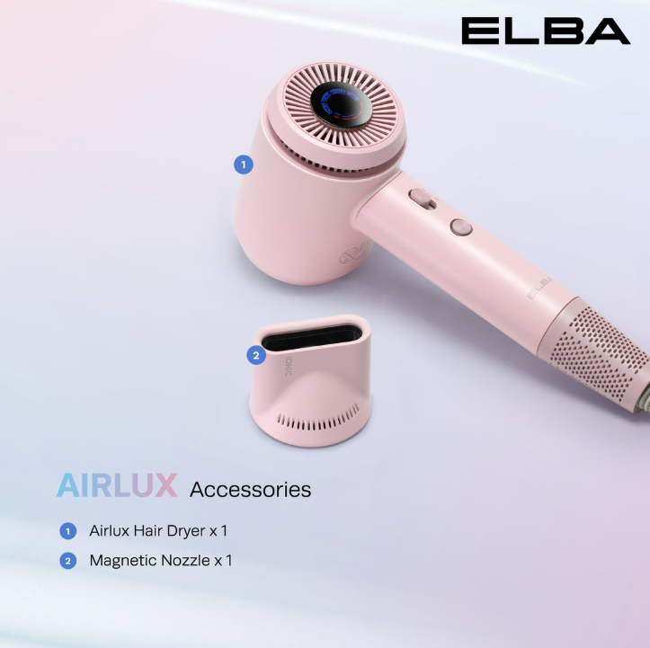 ELBA HAIR DRYER AIRLUX EHD-Q4643D(PP) - DC MOTOR, CANDY PURPLE (1,600W)