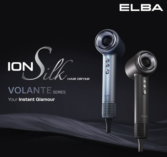 ELBA HAIR DRYER VOLANTE EHD-Q6663DC(BK) - BLDC MOTOR, TITANIUM GREY (1,600W)