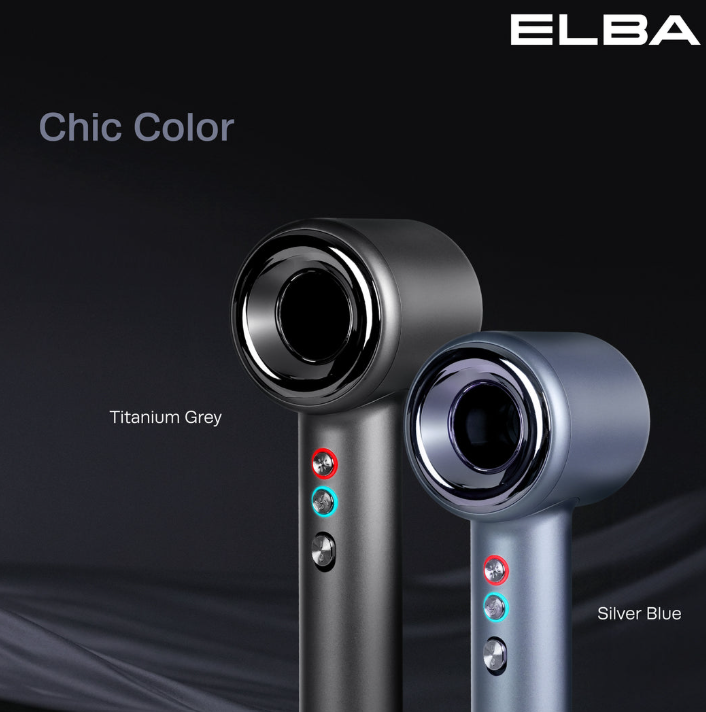 ELBA HAIR DRYER VOLANTE EHD-Q6663DC(SV)  - BLDC MOTOR, SILVER BLUE (1,600W)