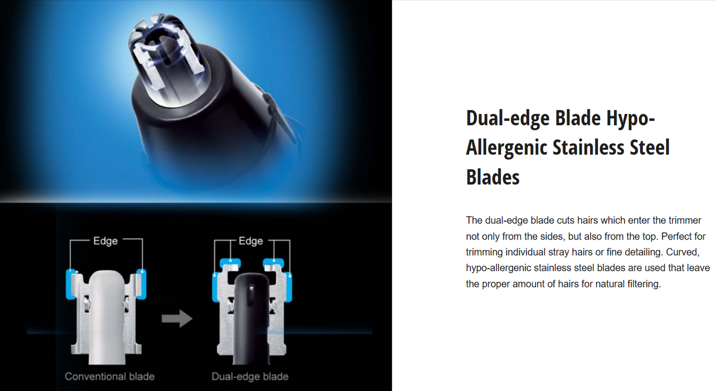PANASONIC NOSE & EAR HAIR TRIMMER WITH VORTEX CLEANING SYSTEM ER-GN30-K541