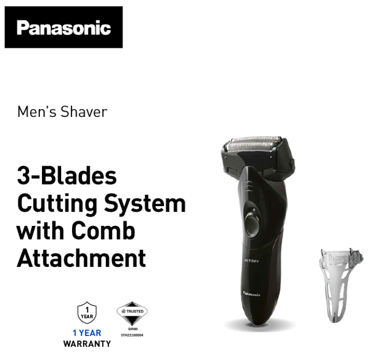 PANASONIC BATTERY OPERATED 3 BLADE SHAVER ES-SL10-K401