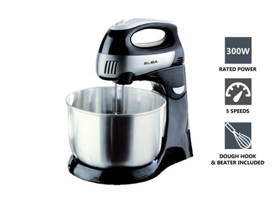 ELBA STAND MIXER ESMB-9925S - 5 SPEED, STAINLESS STEEL BOWL (4.2L / 300W)