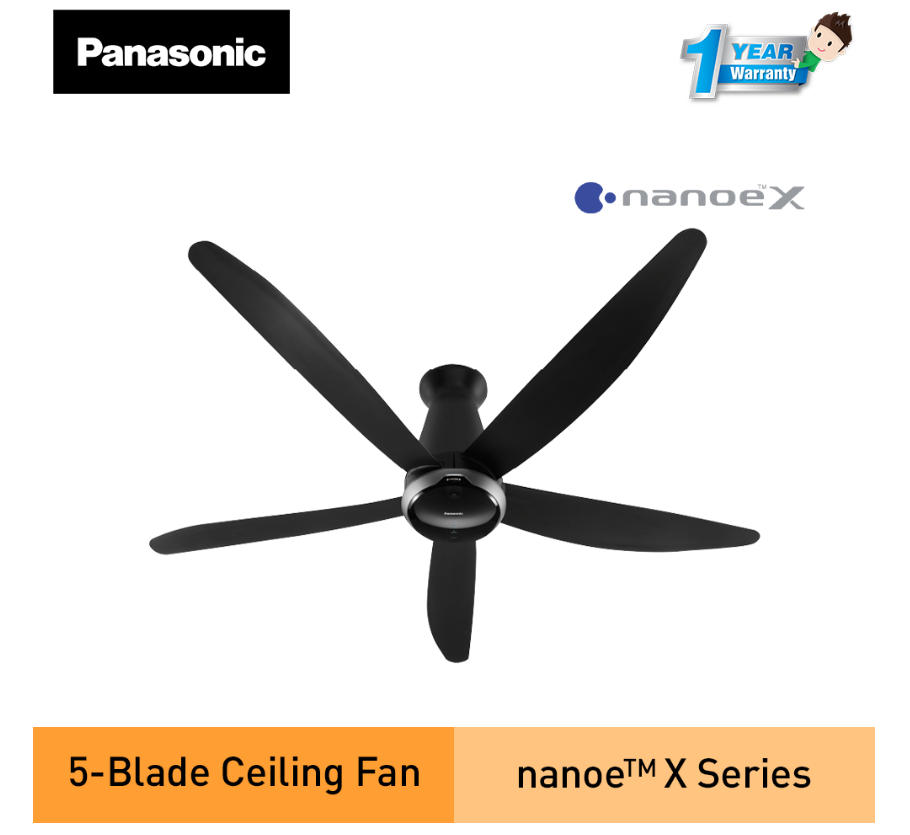 PANASONIC F-M15MEVBKRH (LONG PIPE) - 5-BLADE CEILING FAN (60 INCH) WITH NANOE™ X