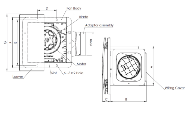 PANASONIC FV-24CG2MVBSH - 9.6" (24cm) CEILING MOUNT VF SLIM SERIES STYLISH AND QUIET