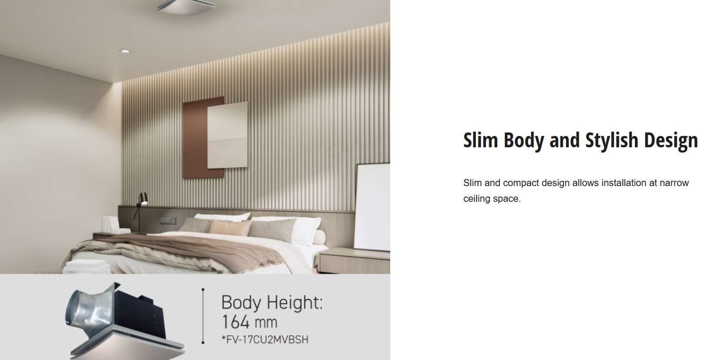 PANASONIC FV-24CG2MVBSH - 9.6" (24cm) CEILING MOUNT VF SLIM SERIES STYLISH AND QUIET