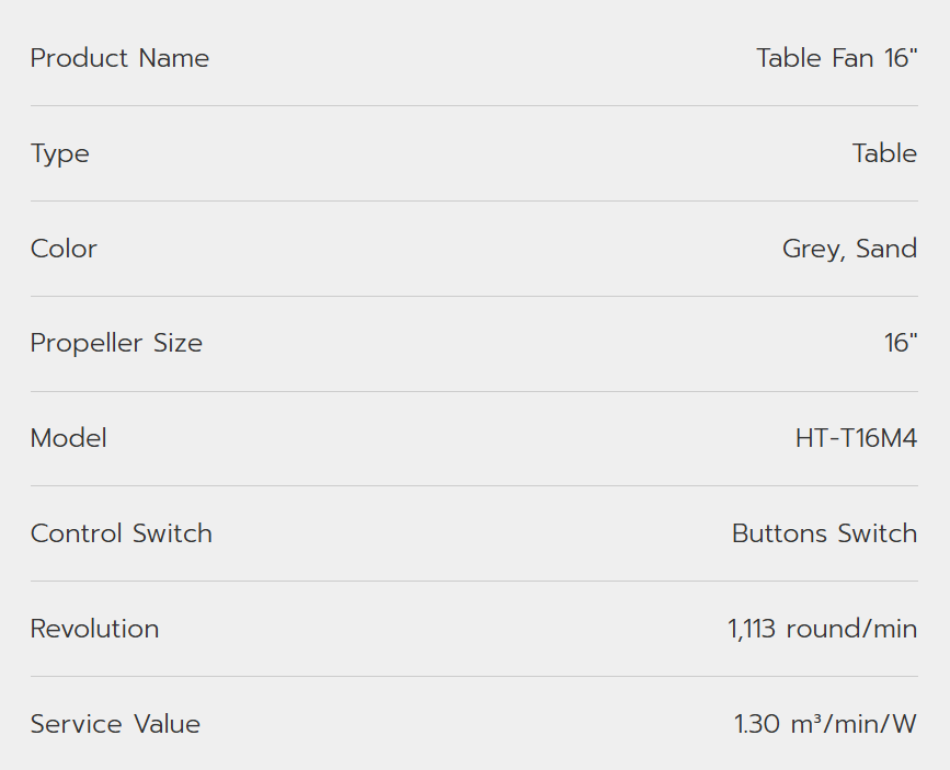 HATARI HT-T16M4 16 INCH TABLE FAN