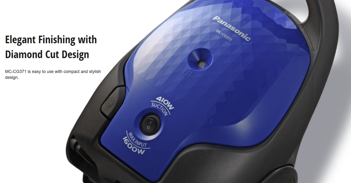 PANASONIC BAGGED VACUUM CLAENER MC-CG371AV47