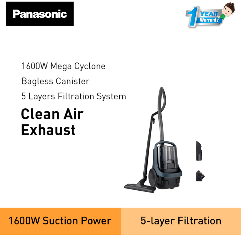 PANASONIC 1600W CYCLONE BAGLESS VACUUM CLEANER MC-CL601AV47