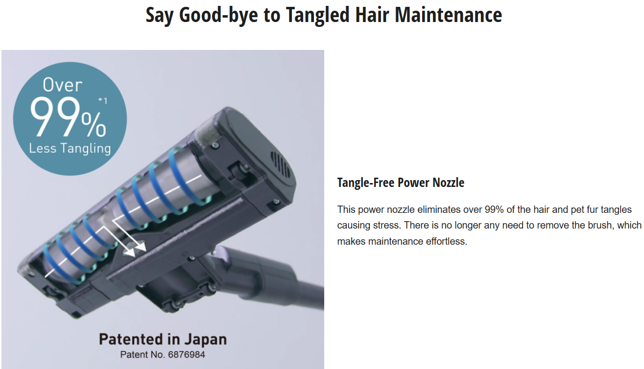 PANASONIC TANGLE FREE POWERFUL CYCLONE CORDLESS STICK VACUUM CLEANER MC-SB85KH047