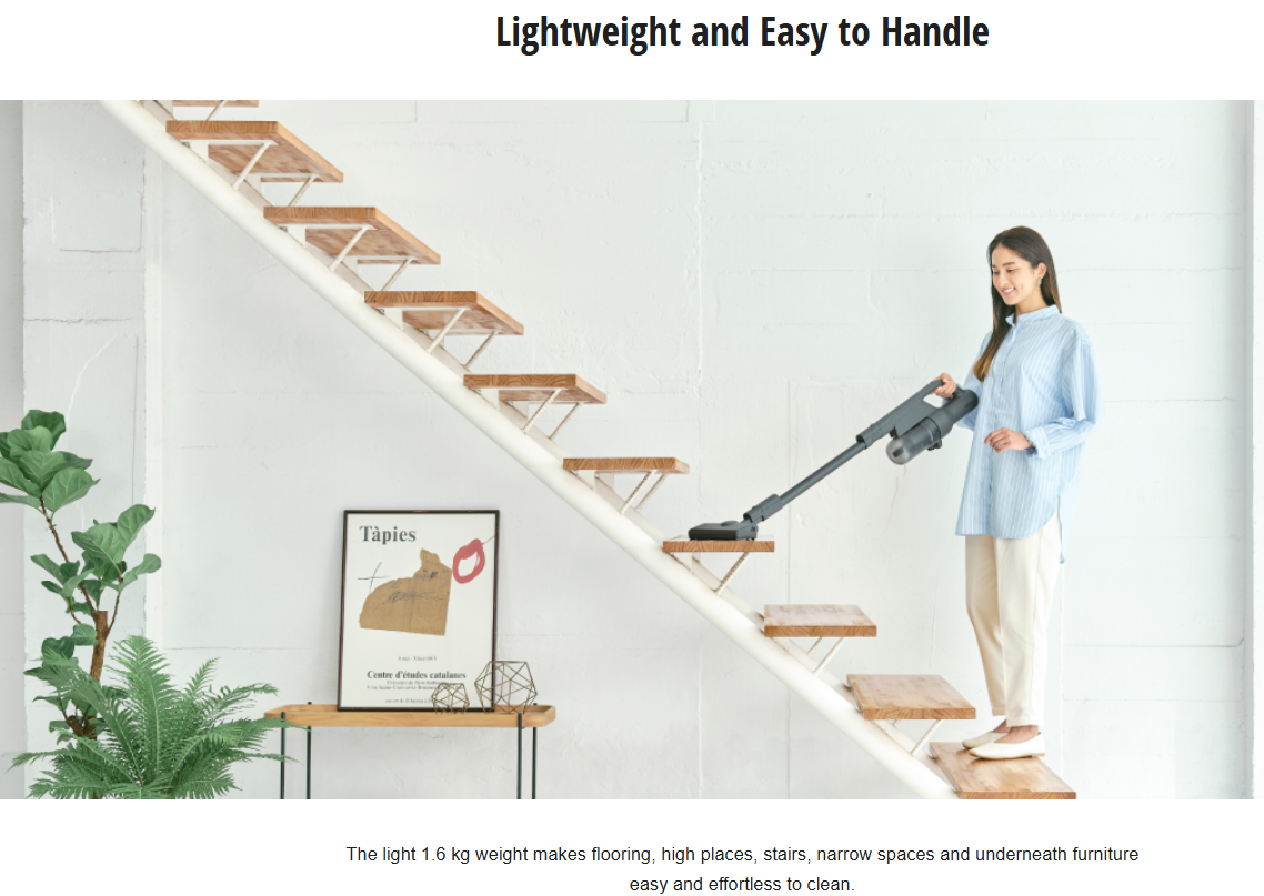 PANASONIC LIGHTWEIGHT CORDLESS HANDHELD STICK VACUUM CLEANER MC-SBM20HV47