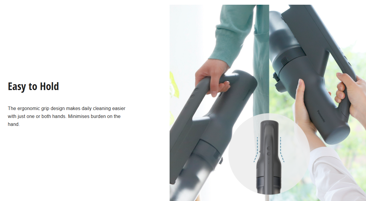 PANASONIC LIGHTWEIGHT CORDLESS HANDHELD STICK VACUUM CLEANER MC-SBM20HV47