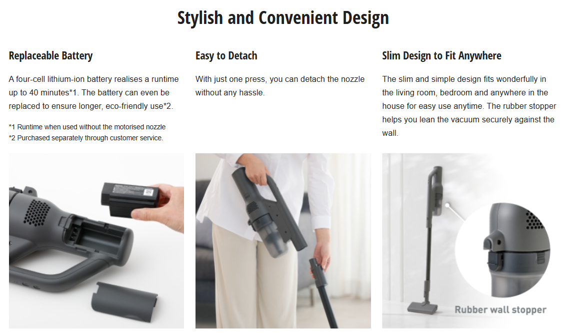 PANASONIC LIGHTWEIGHT CORDLESS HANDHELD STICK VACUUM CLEANER MC-SBM20HV47