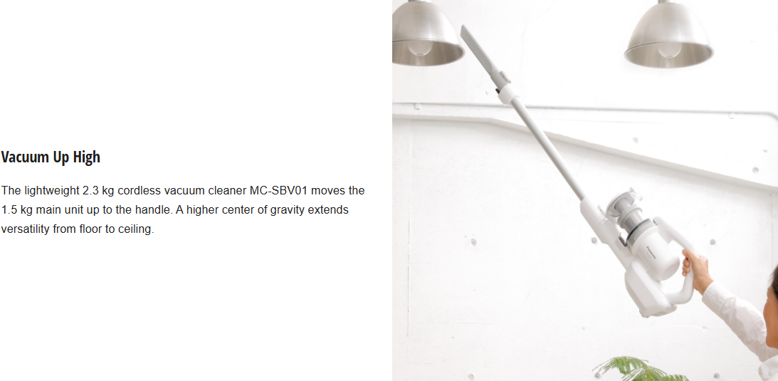 PANASONIC CORDLESS STICK VACUUM CLEANER MC-SBV01W147
