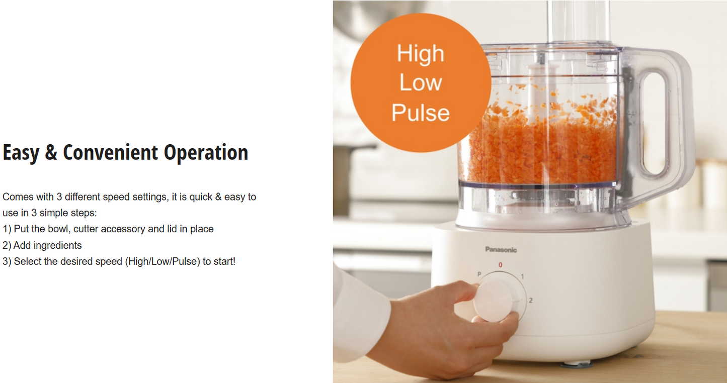 PANASONIC FOOD PROCESSOR MK-F310WSK WITH 5 ACCESSORIES FOR 18 FUNCTIONS