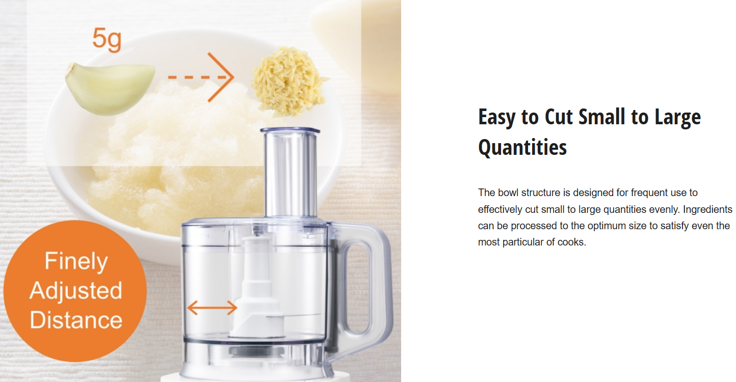 PANASONIC FOOD PROCESSOR MK-F310WSK WITH 5 ACCESSORIES FOR 18 FUNCTIONS