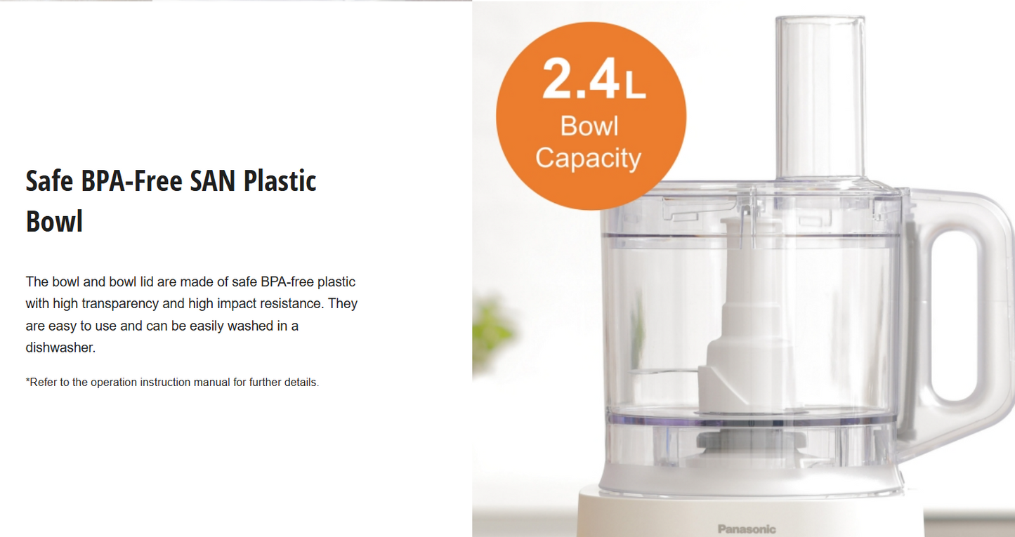 PANASONIC FOOD PROCESSOR MK-F310WSK WITH 5 ACCESSORIES FOR 18 FUNCTIONS