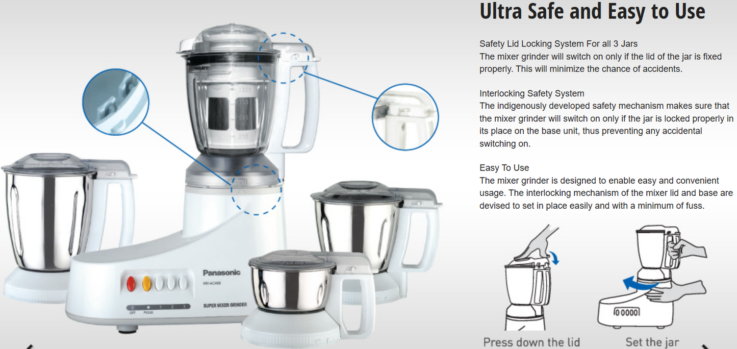 PANASONIC MIXER GRINDER MX-AC210SWUA
