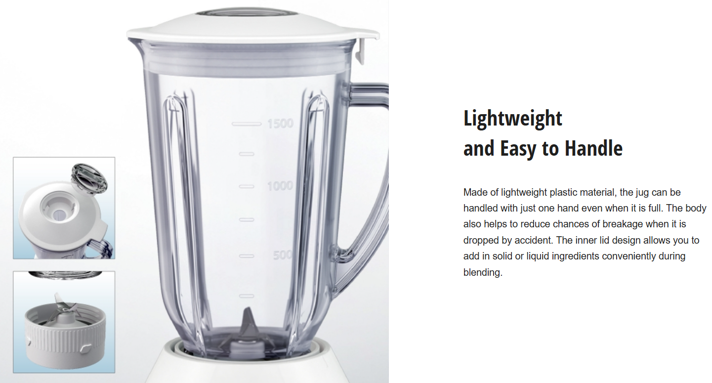 PANASONIC LIGHTWEIGHT 1.5L BLENDER MX-EX1511WSK