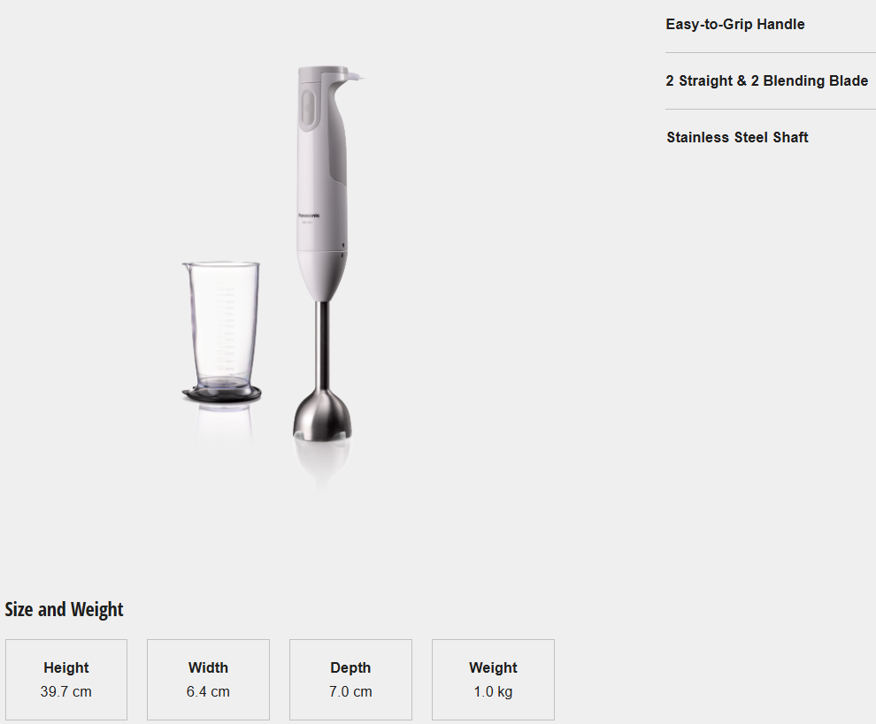 PANASONIC HAND BLENDER MX-GS1WSK