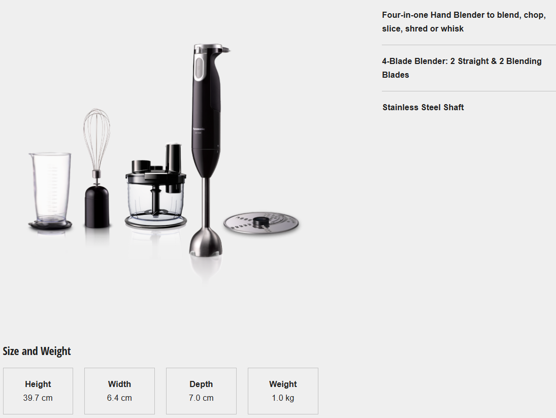 PANASONIC 4 in 1 HAND BLENDER MX-SS40BSK