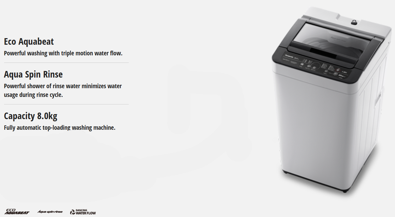 PANASONIC 8KG TOP LOAD WASHER NA-F80VB7HRT