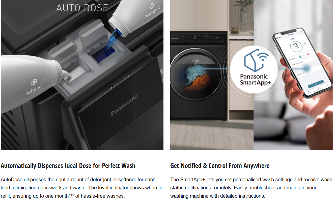 PANASONIC 11.5/7KG FRONT LOAD WASHING MACHINE WITH DRYER NA-S157FW1BM